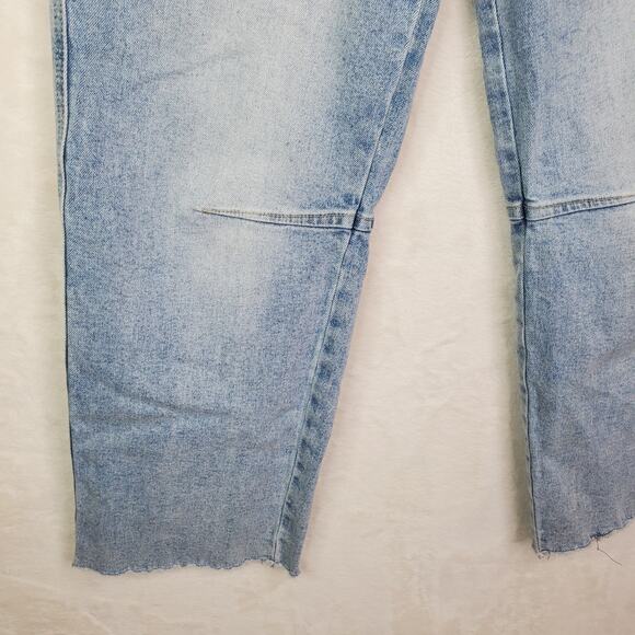VERVET CITY LIGHTS BARREL JEANS Sz 25 Raw Hem High Rise Wide Leg Taper Stretch - Picture 12 of 16